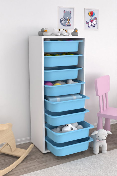 Hanah Home Armario Multiusos Blanco y Azul Hanah Home Armario Multiusos Blanco y Azul